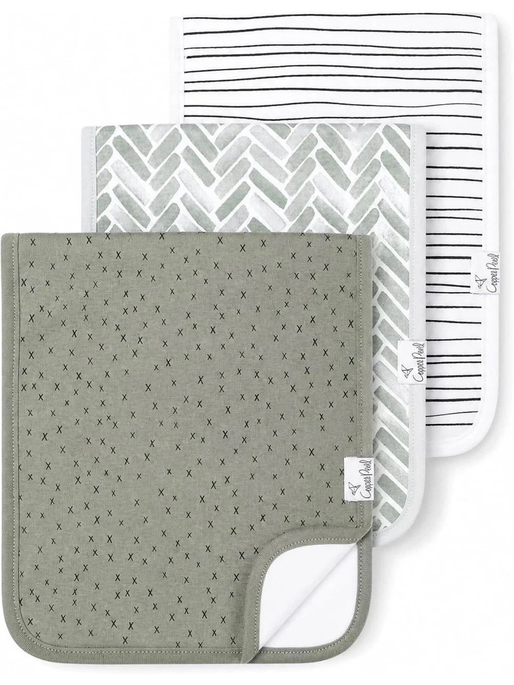 Copper Pearl Burp Cloths - Set of 8